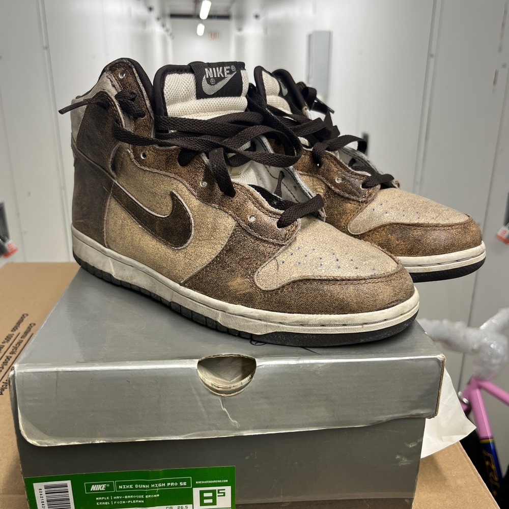Nike Brown and Tan High-Top Sneakers